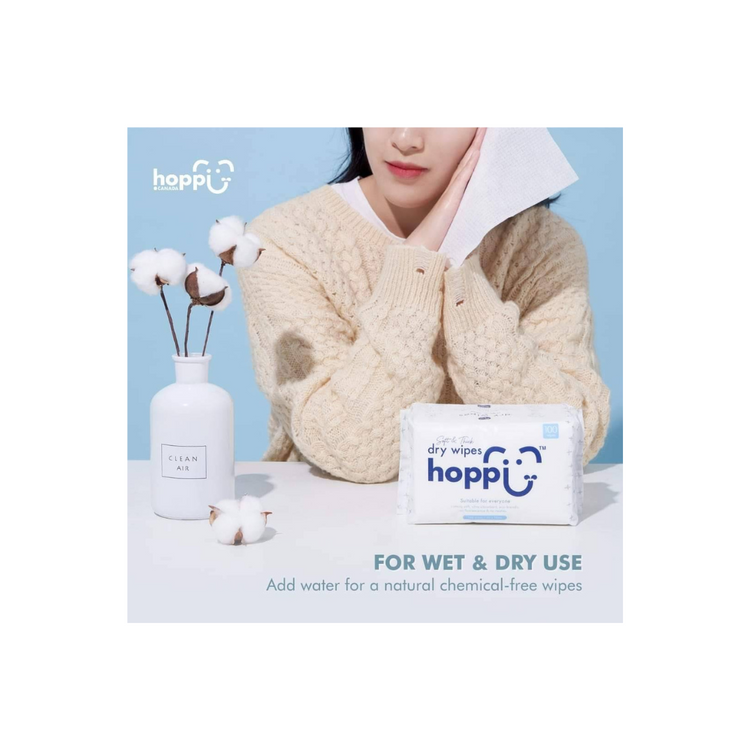 Hoppi Baby Dry Wipes 100'S