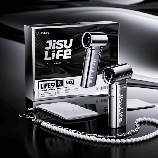 【New Limited Edition】JisuLife Handheld Fan Life9 (5000mAh) - Chrome Silver-Plated With Gift Box | 22H | 5 Gears | Fast Charge | Strong Wind | Lightweight