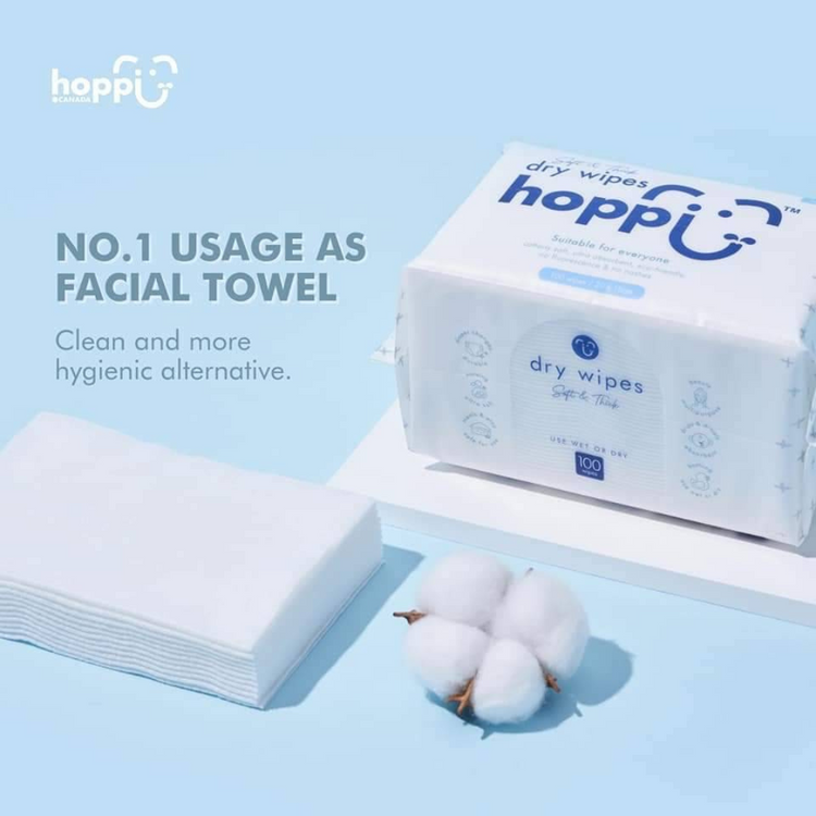 Hoppi Baby Dry Wipes 100'S