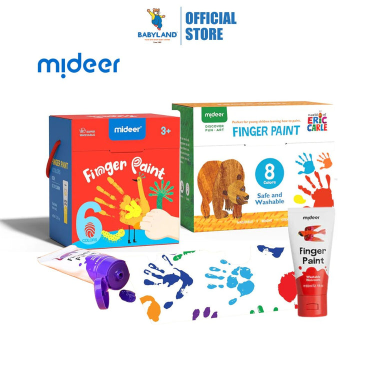 Mideer Non Toxic & Washable Finger Paint (6 / 8 Colour)