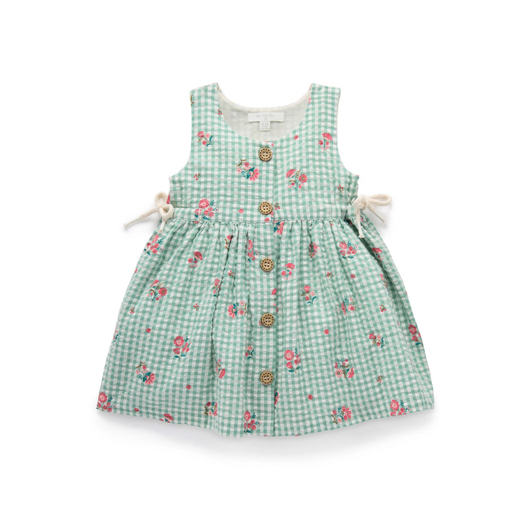 Purebaby Organic Gingham Pinnie Frida Dress