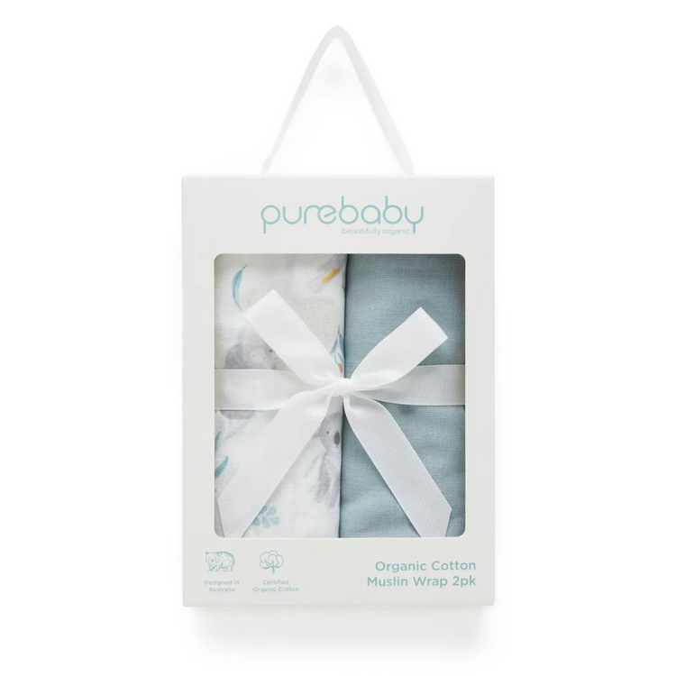Purebaby Organic Eucalyptus Friends Muslin Wrap Gift Pack