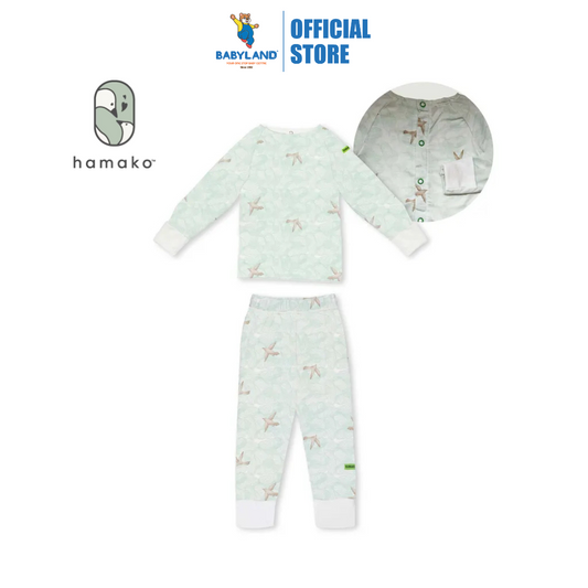 Hamako Tencel Baby Button Long Set Whispering Wings
