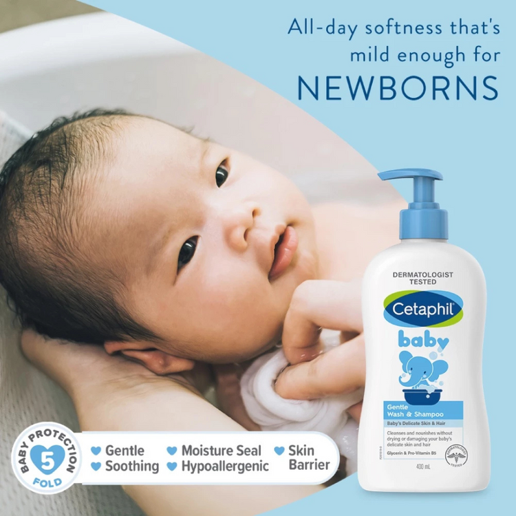 Cetaphil Baby Gentle Wash & Shampoo For Baby Delicate Skin (400ml)
