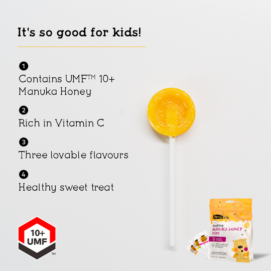 Comvita Kids UMF⢠10+ MÄnuka Honey Soothing Pops (15 pops)