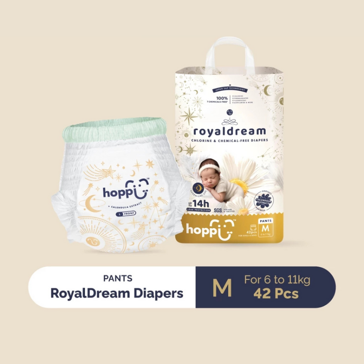 Hoppi RoyalDream Baby Diaper Pants (1 Pack) 100% 7 Chemicals-Free