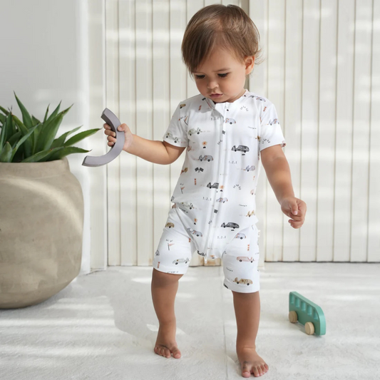 Joey & Mom Zipper Bamboo Romper