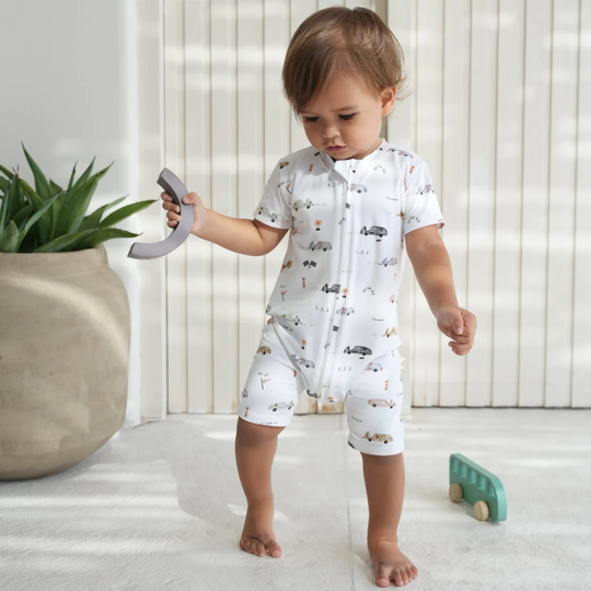 Joey & Mom Zipper Bamboo Romper