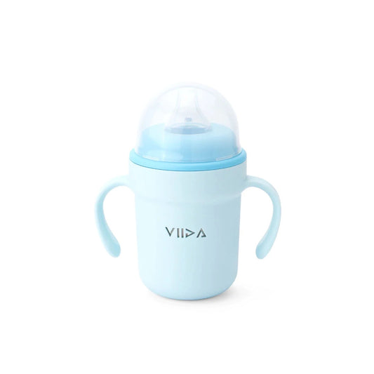Viida Souffle Antibacterial Stainless Steel Spout Sippy Cup - Baby Blue
