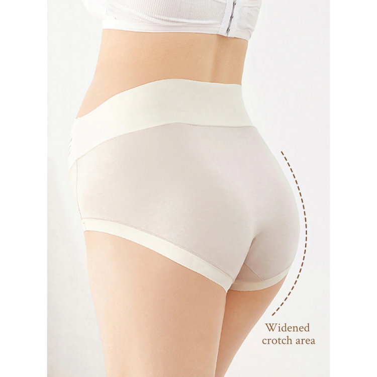Bmama Modal Seamless High Waist Panties Set - Green/Pink