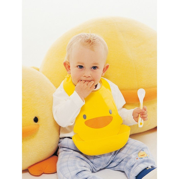 Piyo Piyo Adjustable Waterproof Bib with Food Catching Tray - 6m+