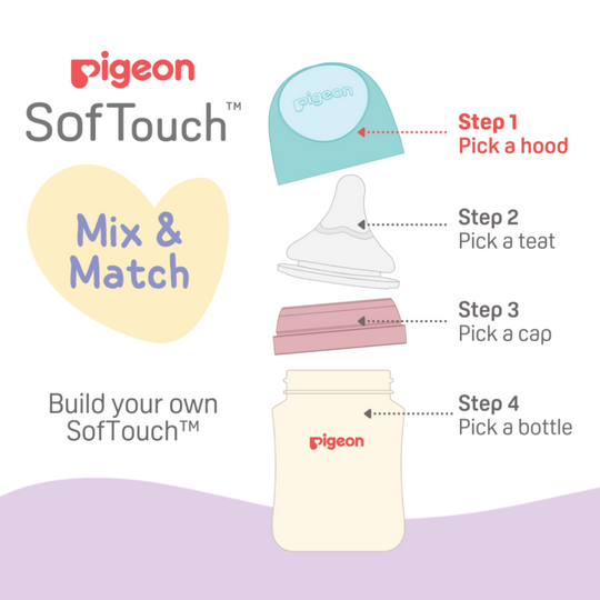 Pigeon SofTouch Wide-Neck Mix and Match Bottle Hood Only