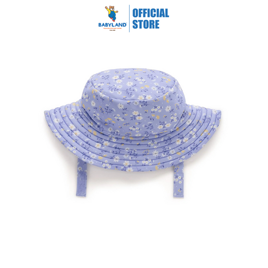 Purebaby Organic Broad Brim Swim Hat - Blue Daisy Print