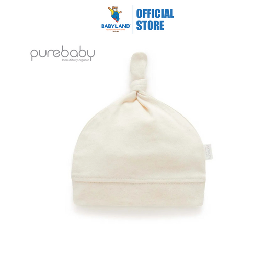 Purebaby Beanie Organic Knot Hat - Wheat Melange