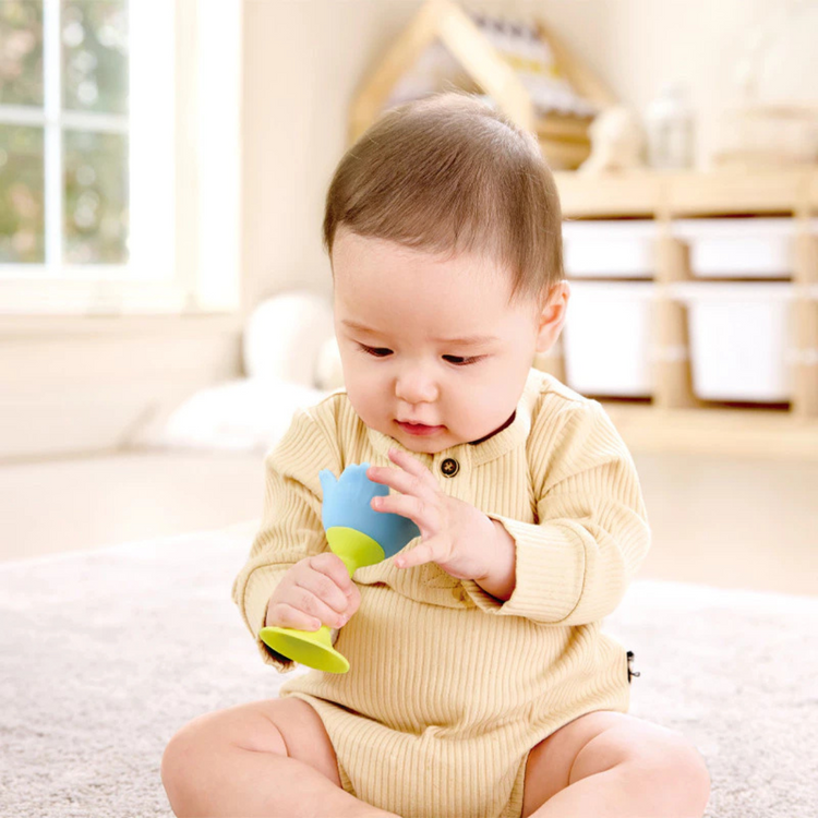 Hape 0138 Silicone Rattle & Teether Flower Blue (0m+)