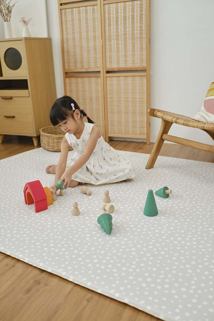 GingerBubs Speckled Play Mat Large - Ash Grey (2.0 m x 1.4 m)