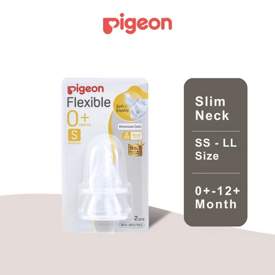 Pigeon Peristaltic Slim Neck Nipple - S/M/L/Y/LL (2Pcs)