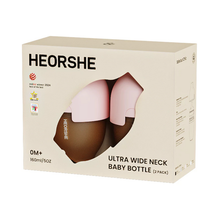 He Or She New Born Set 5oz/160ml Ultra Wide Neck Baby Bottle (2 PACK)
