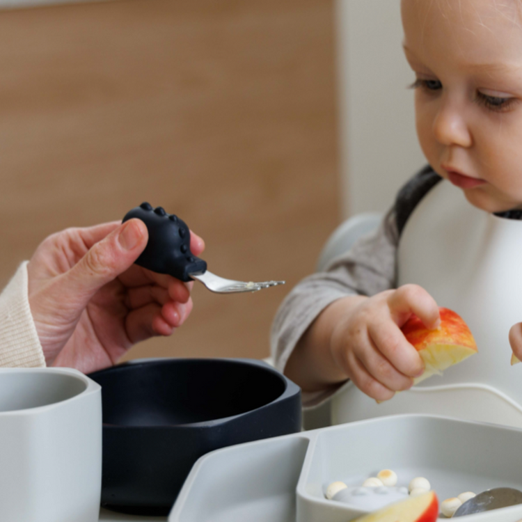 He or She SUS Medical Grade Stainless Steel Baby Spoon & Fork Set