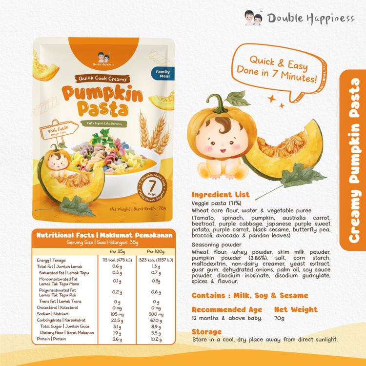 Double Happiness Quick Cook Creamy Pasta 70G (12m+)