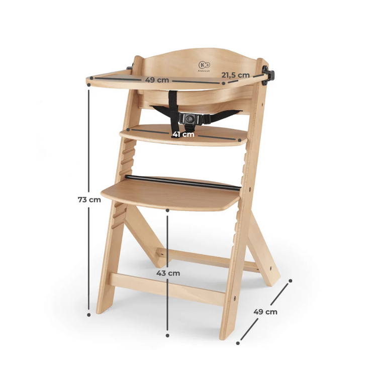 Kinderkraft High Chair ENOCK - Wood (6m+)