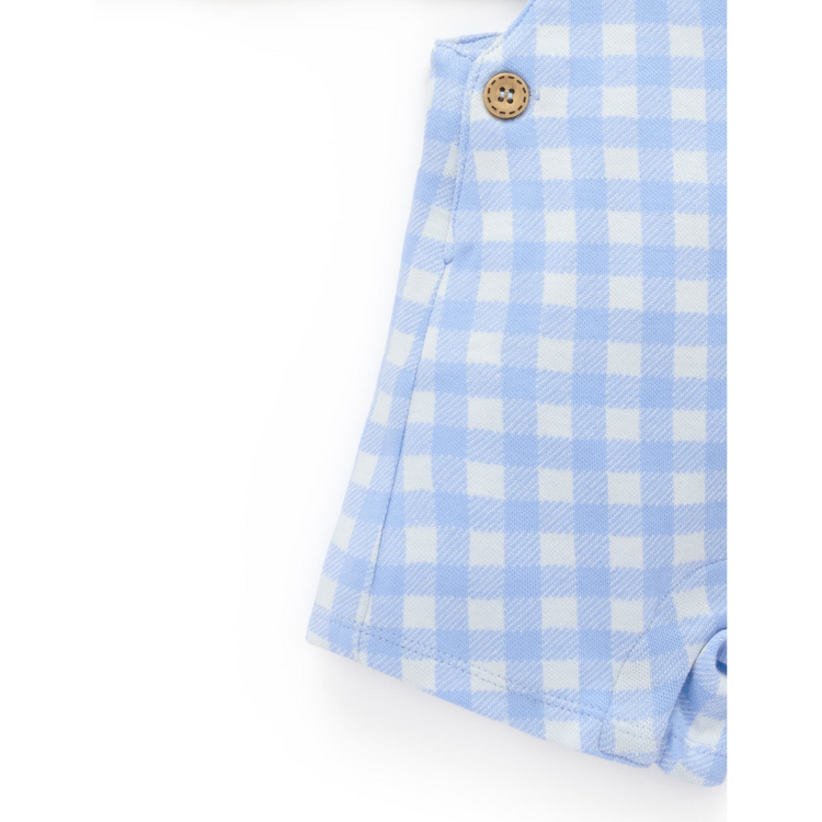 Purebaby Organic Caribbean Gingham Overall Set