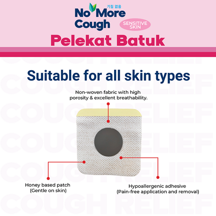 No More Cough Relief Patch (6's) - Sensitive Skin
