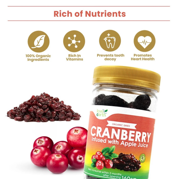Love Earth Organic Dried Cranberry 160g