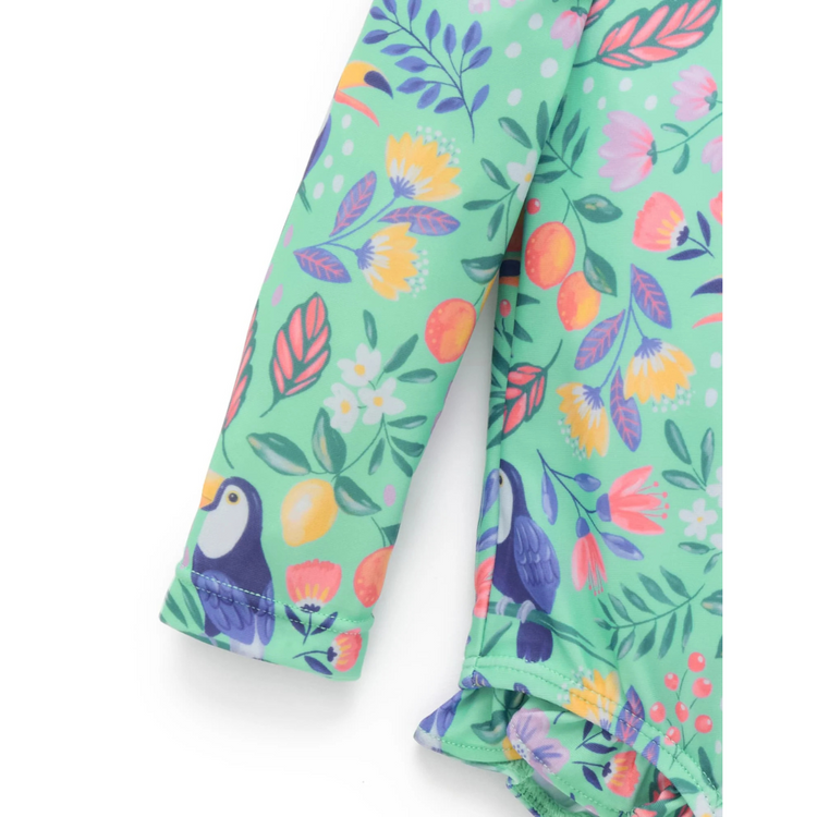 Purebaby Organic Long Sleeve Swimsuit - Toucan Frilly