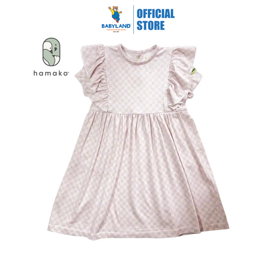 Hamako Tencel Baby Kids Frill Dress Stary Gingham