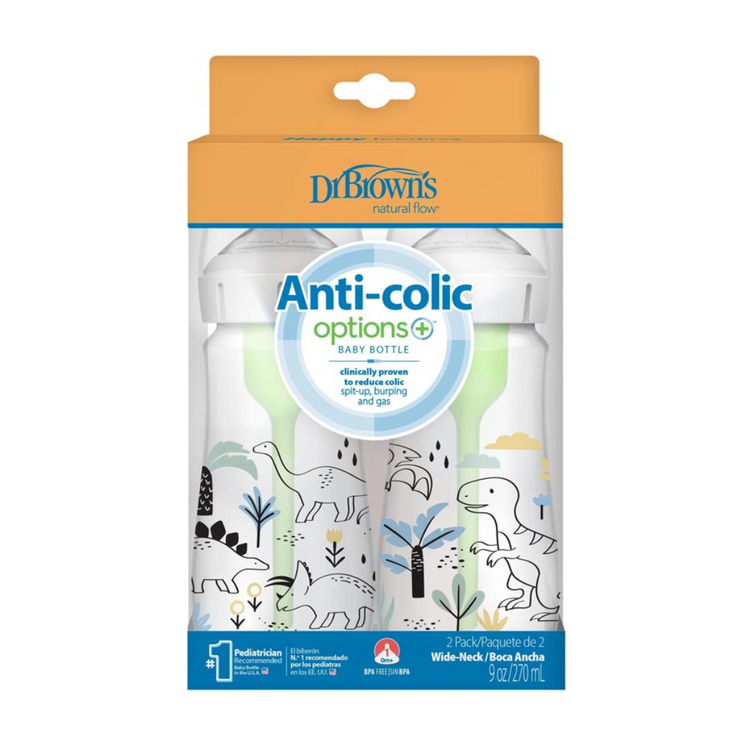 Dr Brown's Options+ PP Wide-Neck Bottle with Level 1 Teat (270mL)(2-Pack)
