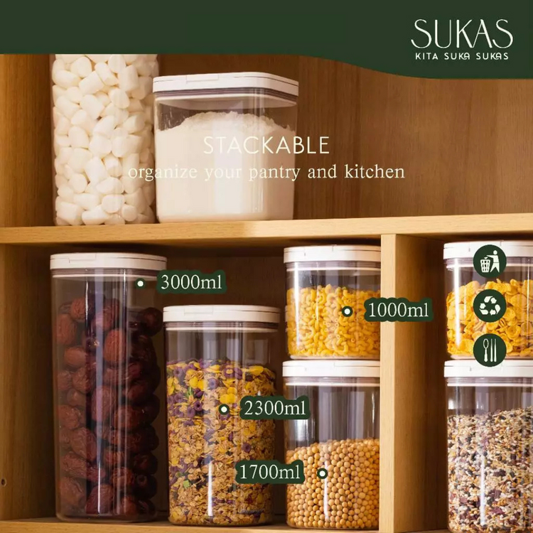 SUKAS Milk Powder Container Flip - Square Scraper (1000ml) (1700ml) (2300ml)