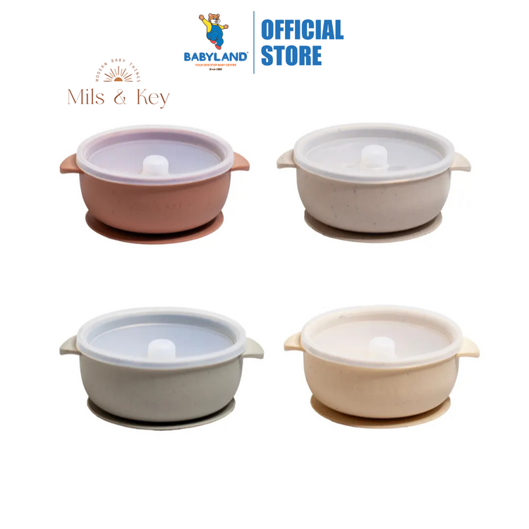 Mils and Key Speckled Bowl + Lid (6m+)