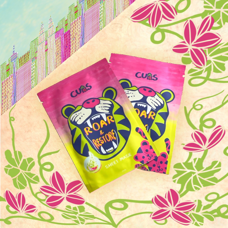 CUBS Roar & Restore Sheet Mask - gentle and hydrating sheet mask formulated with WatermeloeTM