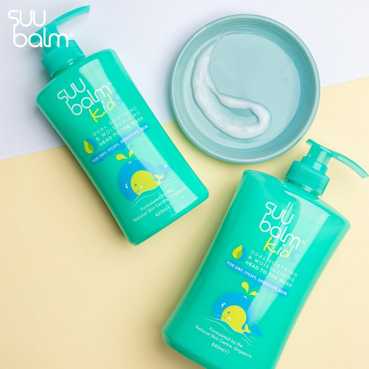 Suu Balm Kids Dual Soothing & Moisturising Head-to-Toe Wash (840ml)