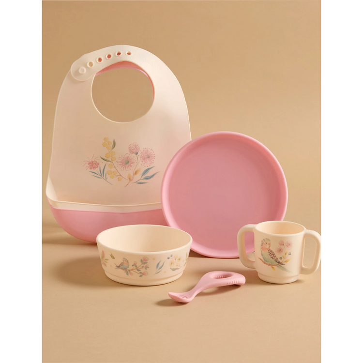 Purebaby Organic Aviary Garden Silicone Feeding Set