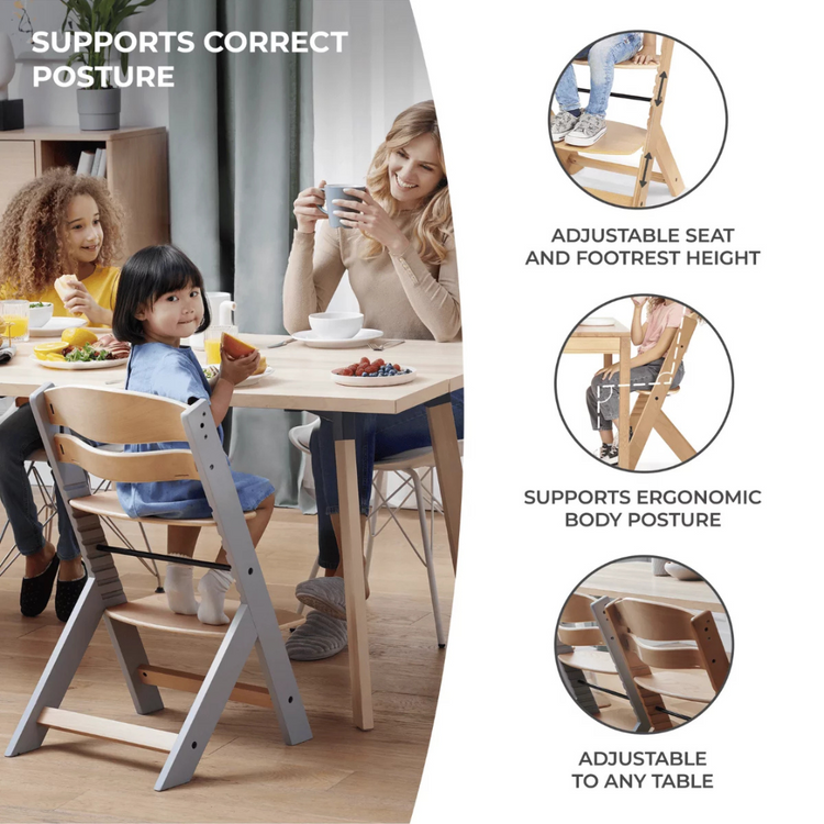 Kinderkraft High Chair ENOCK - Wood (6m+)