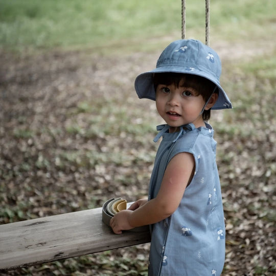 Saeson TENCEL Basic Jumpsuit Set - Blue White Fox