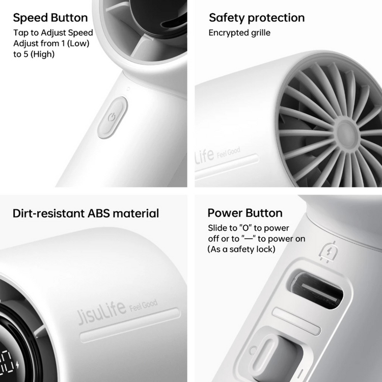 JisuLife Handheld Fan Life10/10S ( 4000mAh/5000mAh ) 5 levels Strong Wind