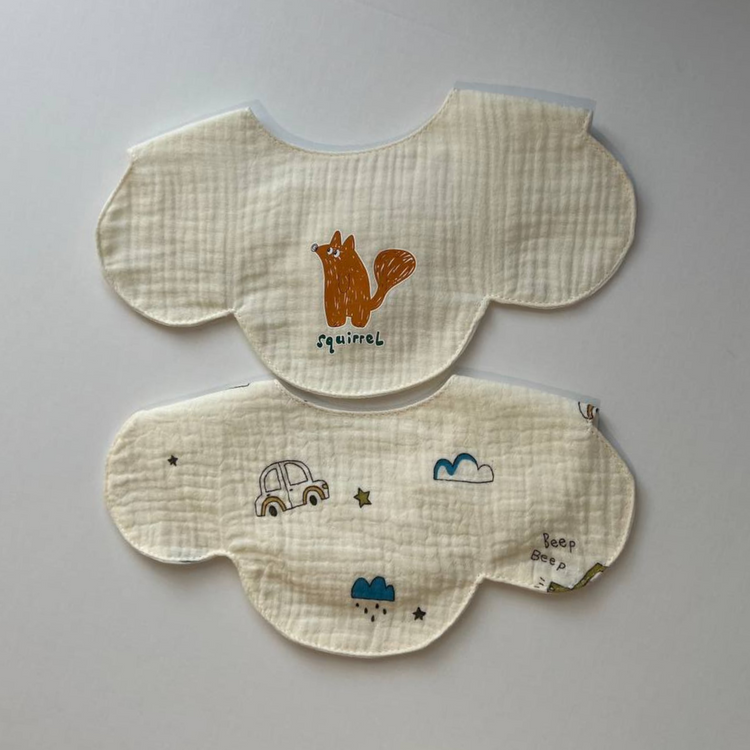 Ori Baby Cotton Bibs (2pcs) (Adjust Snap)