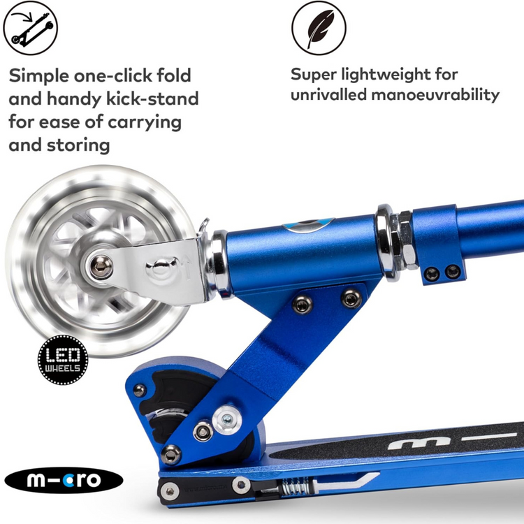 Micro Sprite LED Sapphire (5Y+) 2-wheel foldable scooter