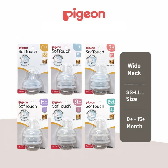 Pigeon SofTouch Wide Neck Latch-On Teat SS/S/M/L/LL/LLL
