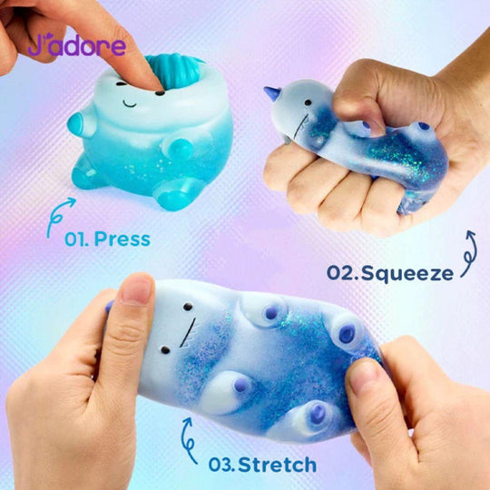 J'adore Cloud Unicorn & Dino Glitter Squishy Suitable for 3+ Years