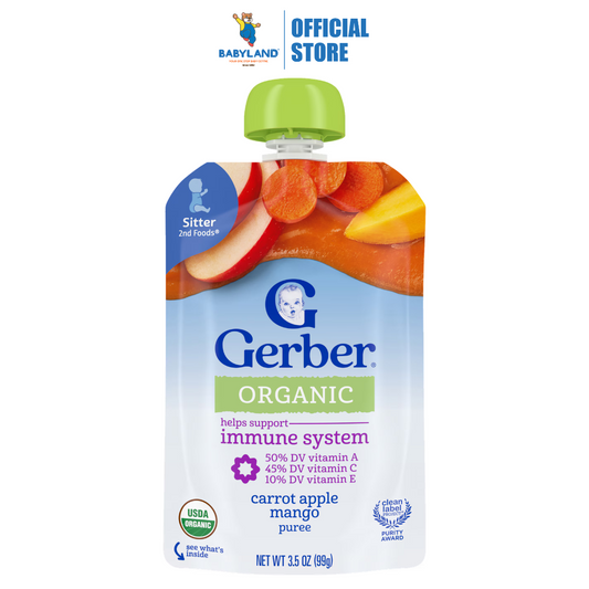 Gerber Organic Puree Pouch Carrot Apple Mango 99g
