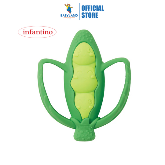 Infantino Lil Nibbles Textured Silicone Teether - Peas (0m+)