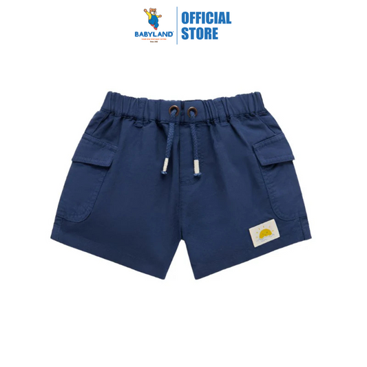 Purebaby Organic Baby Kids Linen Blend Shorts - Marine Print