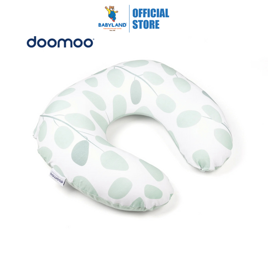 Doomoo Softy Nursing Pillow - Leaves Aqua Green