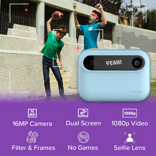 myFirst Camera Insta 20 16MP Instant Print Camera for Kids Dual-lens with Selfie Camera with Dual Screen