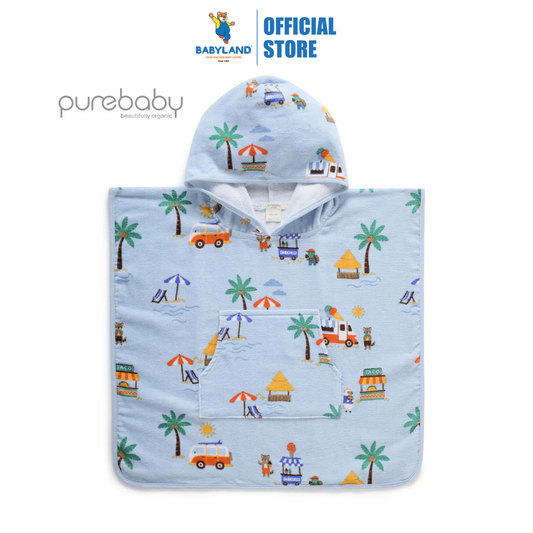 Purebaby Organic Cancun Hooded Towelling Poncho