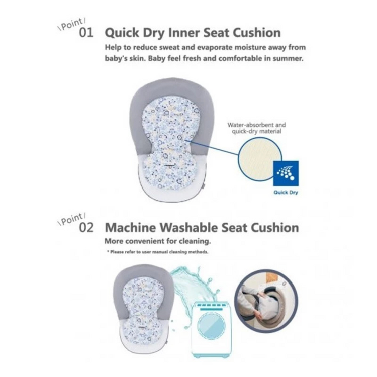 Combi Dreamy Manual Swing - Light Grey ( Newborn to 4 Years Old Approx. )